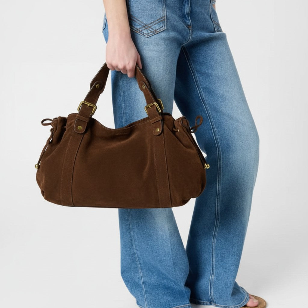 Sac à main Stockholm 26 – Daim premium – Couleur Marron / 43x25x14cm