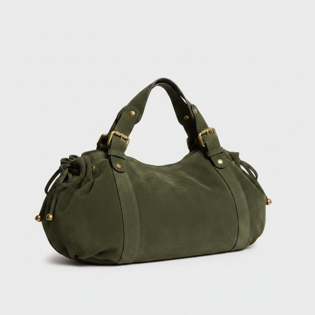 Sac à main Stockholm 26 – Daim premium – Couleur Vert Kaki / 43x25x14cm