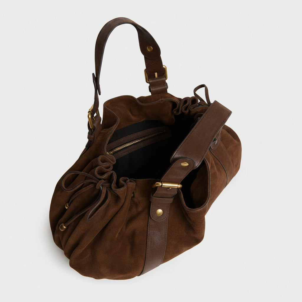 Sac à main Stockholm 26 – Daim premium – Couleur Marron / 43x25x14cm