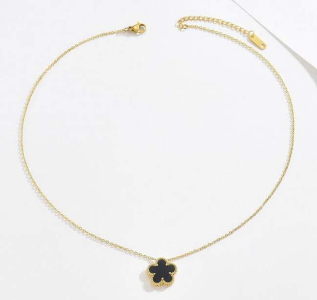 Collier pour femme  couleur OR avec pendentif Noir