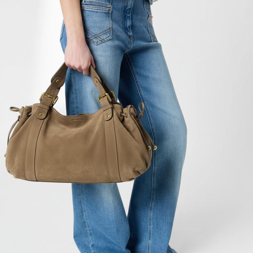 Sac à main Stockholm 26 – Daim premium – Couleur Coffee / 43x25x14cm