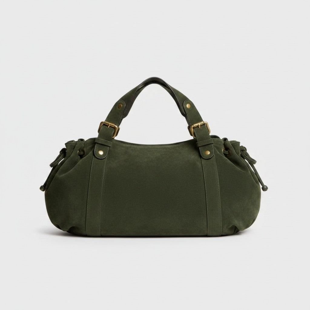 Sac à main Stockholm 26 – Daim premium – Couleur Vert Kaki / 43x25x14cm
