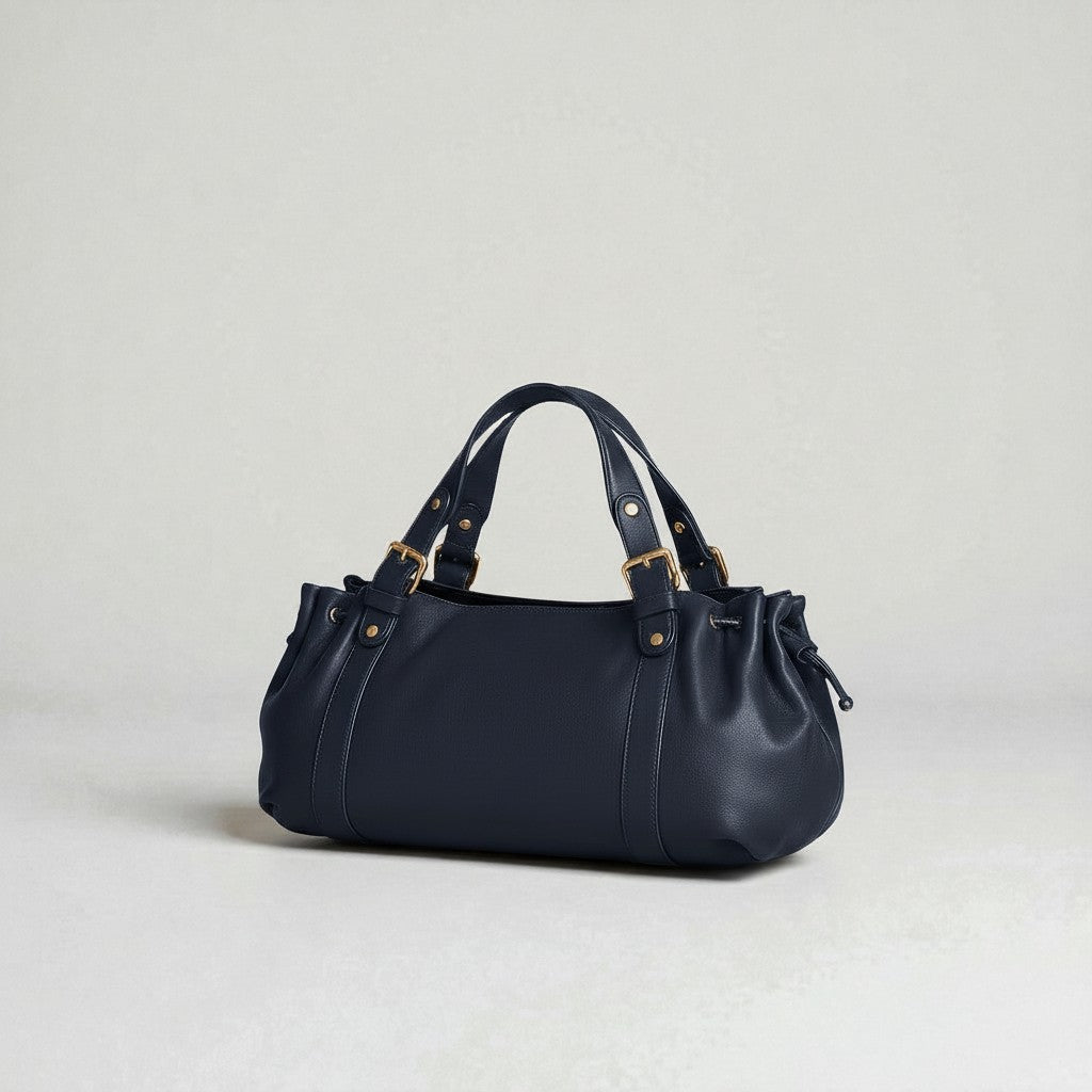 Sac à main Stockholm 26 – Cuir premium Bleu Marine / 43x25x14cm