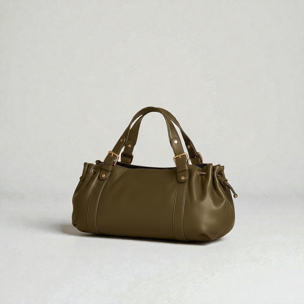 Sac à main Stockholm 26 – Cuir premium Vert Kaki / 43x25x14cm