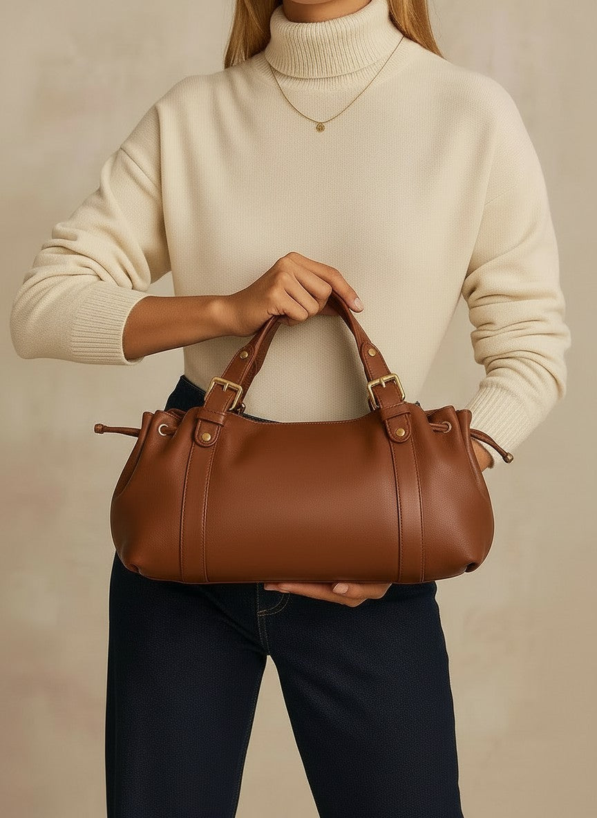 Sac à main Stockholm 26 – Cuir premium Marron / 43x25x14cm