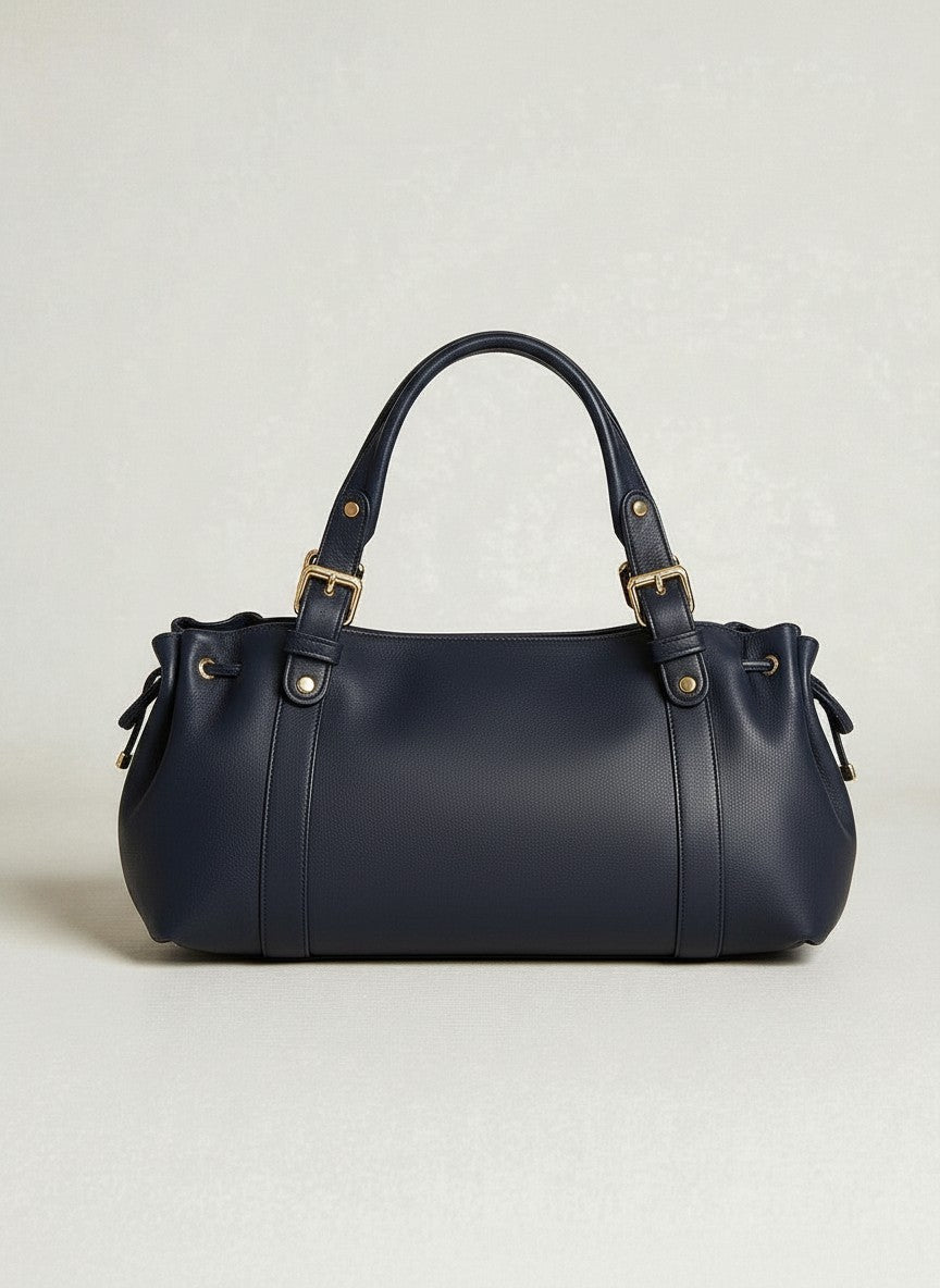 Sac à main Stockholm 26 – Cuir premium Bleu Marine / 43x25x14cm